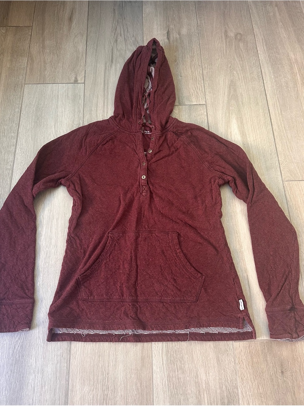 Carhartt Women's Burgundy Hooded Henley Pullover